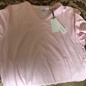 New Calvin Klein pink v neck tee